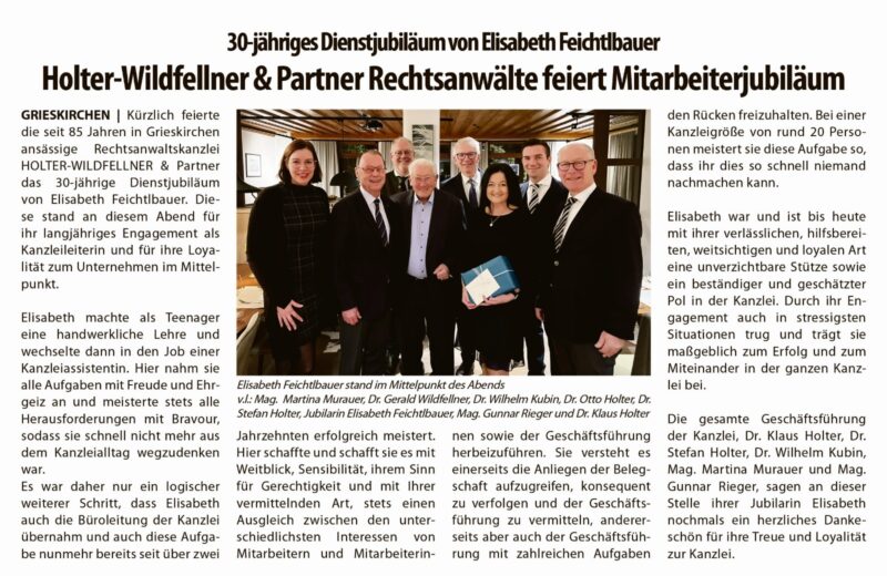 30jähriges Dienstjubiläum von Elisabeth Feichtlbauer